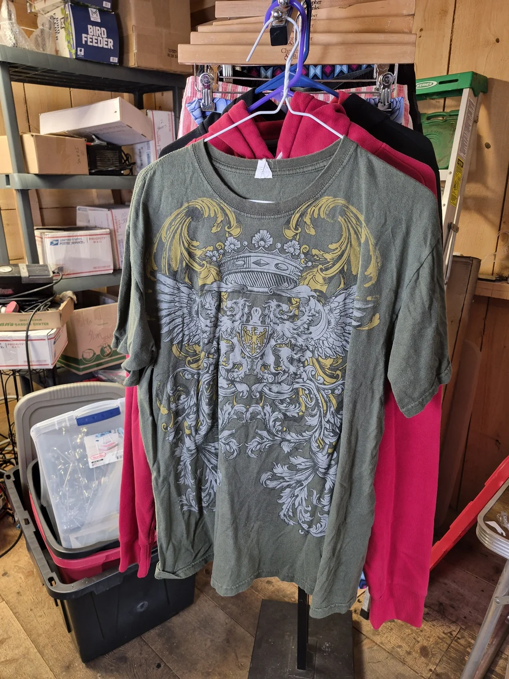 Men's Graphic Crewneck Shirt - Olive Green Bin 53